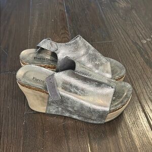 Pierre Dumas kid's Silver Wedge Sandals